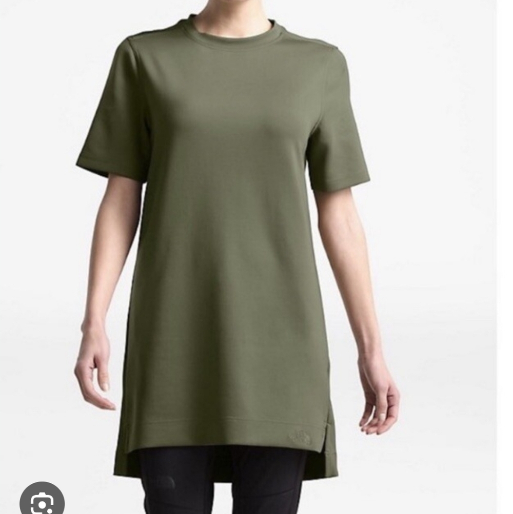 Women's The North Face Oversized Dome T-Shirt Dress Moss Green Sz M Gorpcore